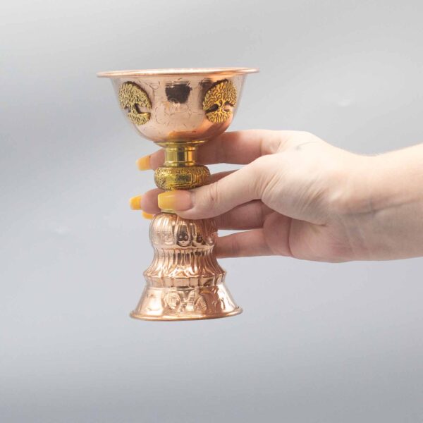 Gobelet Rituel en Cuivre avec Arbre de Vie 10x15cm- Vendu par 1 – Image 3