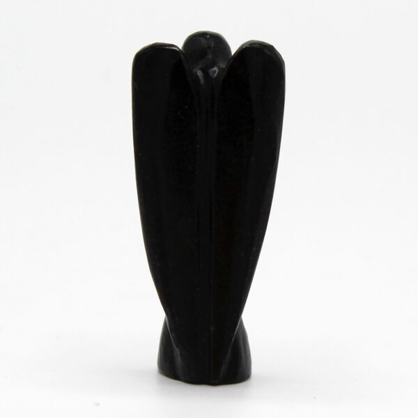 Ange en pierre précieuse sculptée à la main - Agate noire- Vendu par 1 – Image 2