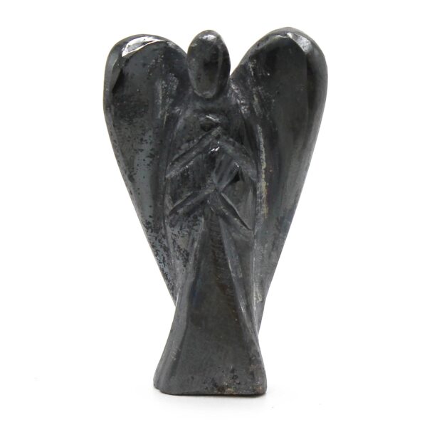 Ange en pierre précieuse sculptée à la main - Hématite- Vendu par 1