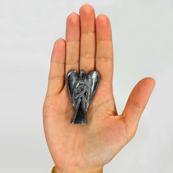 Ange en pierre précieuse sculptée à la main - Hématite- Vendu par 1 – Image 3