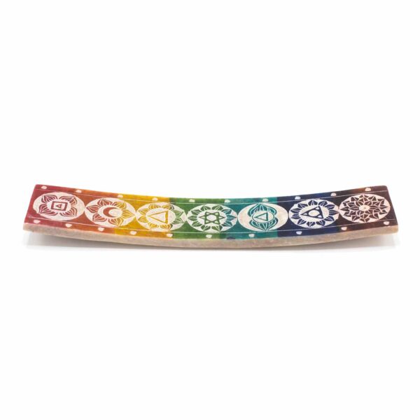 Porte-encens Seven Chackra en pierre ollaire - 26x5 cm- Vendu par 1 – Image 2