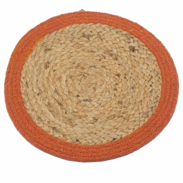 Set de Table Naturel - Jute & Coton 30cm - Clay Boarder- Vendu par 1