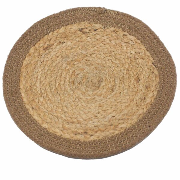 Set de Table Naturel - Jute & Coton 30cm - Bordure Naturelle- Vendu par 1