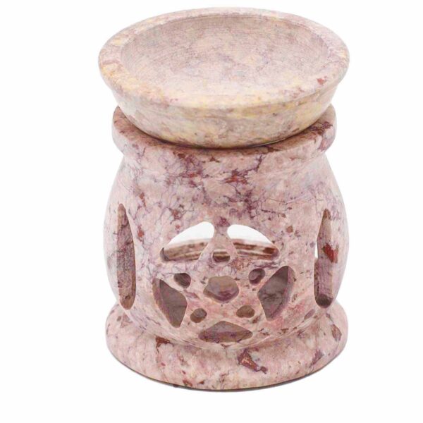 Petit Brûleur à Huile en Pierre Stéatite 8cm - Pentigon Trois Lunes- Vendu par 1