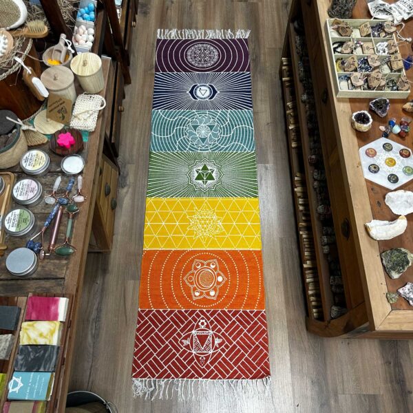 Tapis de Yoga 100% Coton - 60x200cm - 7 Chakras- Vendu par 1 – Image 4