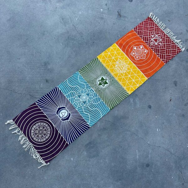 Tapis de Yoga 100% Coton - 60x200cm - 7 Chakras- Vendu par 1 – Image 3