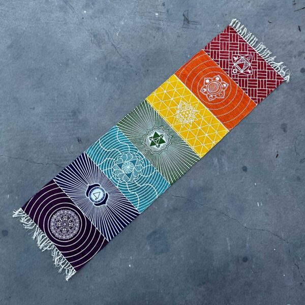 Tapis de Yoga 100% Coton - 60x200cm - 7 Chakras- Vendu par 1 – Image 2