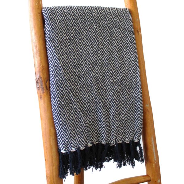 Plaid Confort Boho - 125x150cm - Zigzag Marine- Vendu par 1