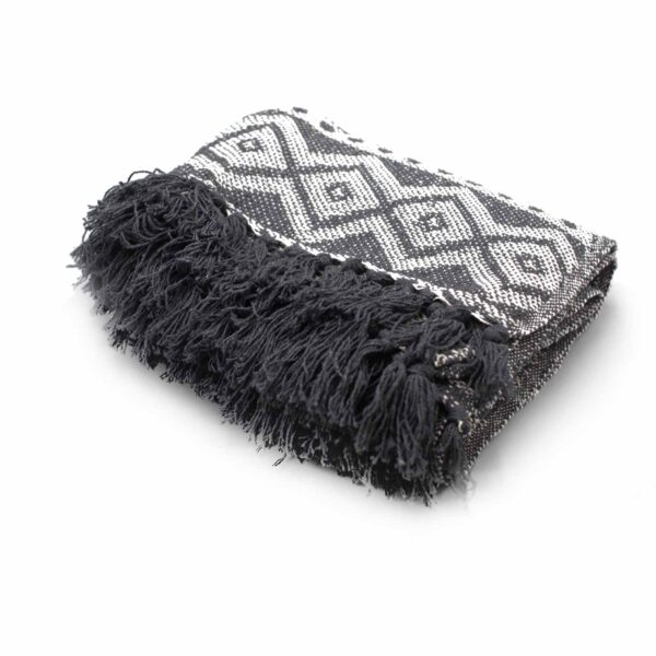 Plaid Confort Boho - 125x150cm - Gris- Vendu par 1 – Image 2