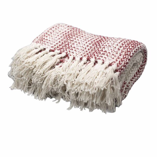 Plaid Confort Boho - 125x150cm - Rubis Bicolore- Vendu par 1 – Image 2