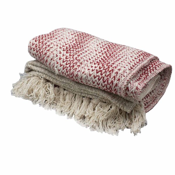 Plaid Confort Boho - 125x150cm - Rubis Bicolore- Vendu par 1 – Image 4