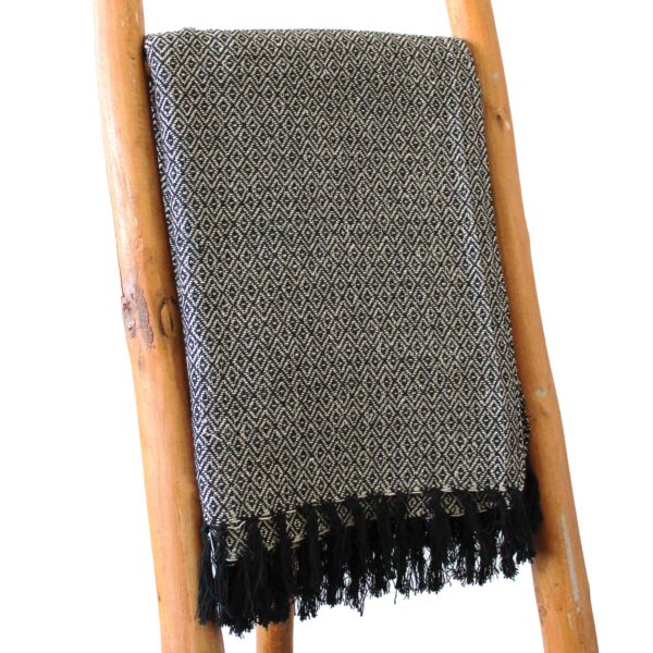Plaid Confort Boho - 125x150cm - Charbon- Vendu par 1