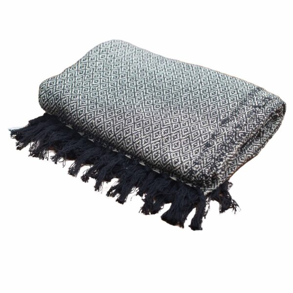 Plaid Confort Boho - 125x150cm - Charbon- Vendu par 1 – Image 3