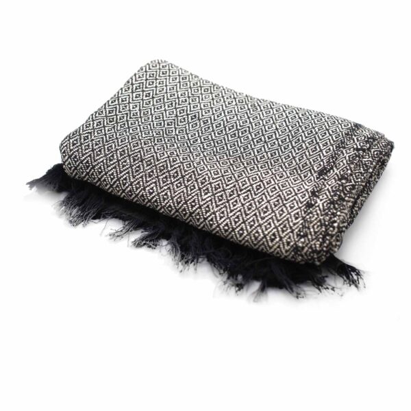 Plaid Confort Boho - 125x150cm - Charbon- Vendu par 1 – Image 4