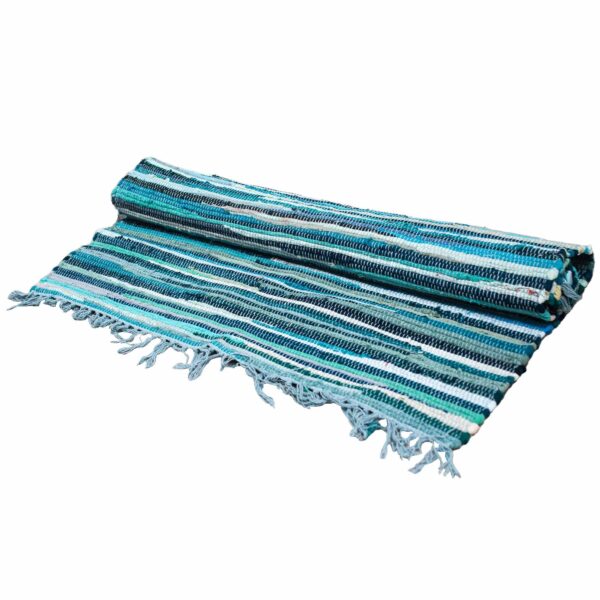 Petit Tapis Rag - 50x90cm - qualité premium - Aqua Blues- Vendu par 1
