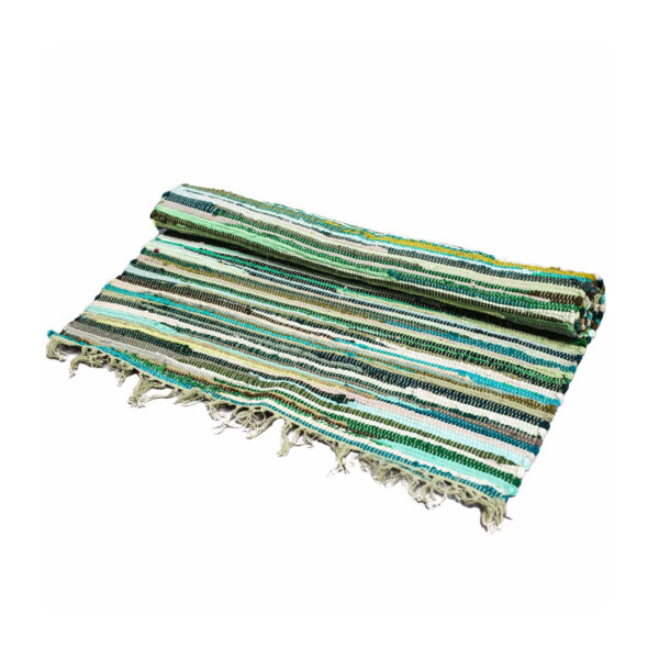 Petit Tapis Rag - 50x90cm - qualité premium - Verts Naturels- Vendu par 1
