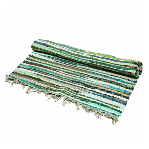 Grand Tapis Rag - 150x90cm - qualité premium - Verts Naturels- Vendu par 1