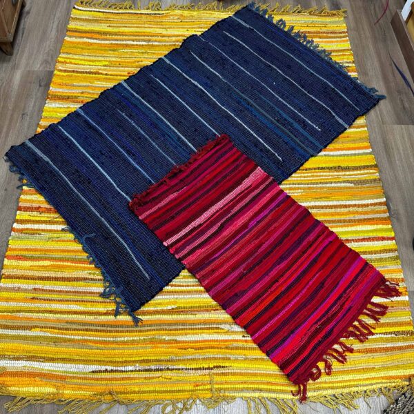 Grand Tapis Rag - 150x90cm - qualité premium - Verts Naturels- Vendu par 1 – Image 4