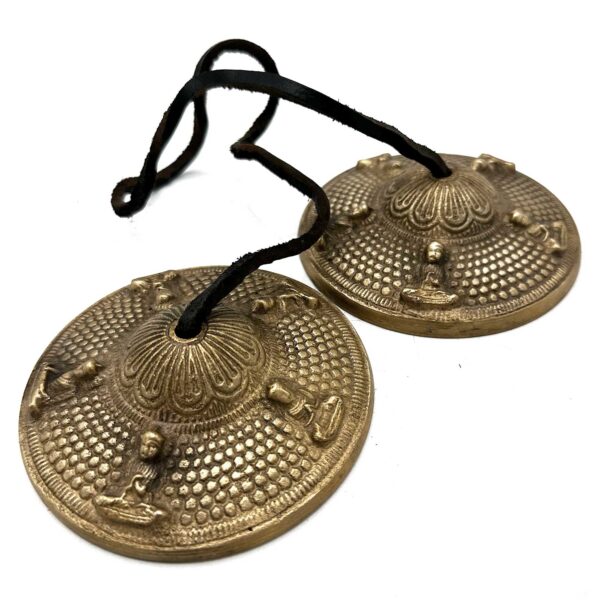 Tingsha tibétain - Cinq Bouddhas - environ 9,5 cm- Vendu par 1