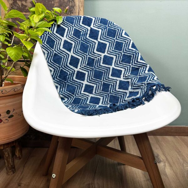 Tapis de couloir Indigo fait main - 170x60cm - Heerak Patern- Vendu par 1