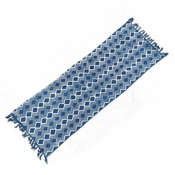 Tapis de couloir Indigo fait main - 170x60cm - Heerak Patern- Vendu par 1 – Image 2