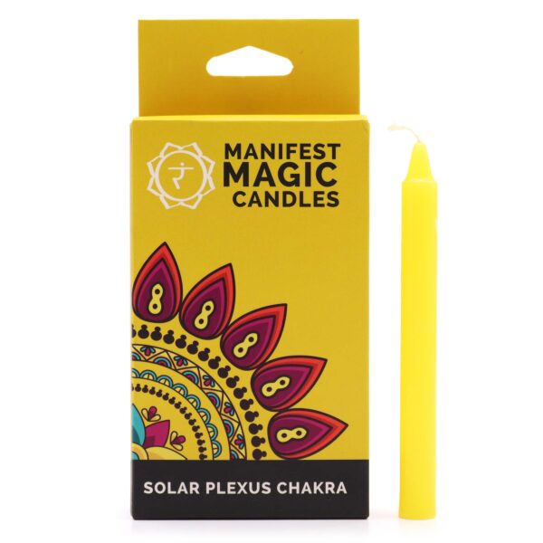 Bougies Magiques Manifeste (pack de 12) - Jaune - Chakra du Plexus Solaire- Vendu par 1