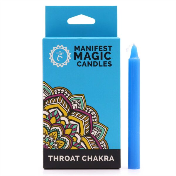 Bougies Magiques Manifeste (pack de 12) - Bleu - Chakra de la Gorge- Vendu par 1