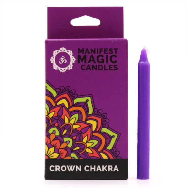 Bougies Magiques Manifestes (pack de 12) - Violet - Chakra de la Couronne- Vendu par 1