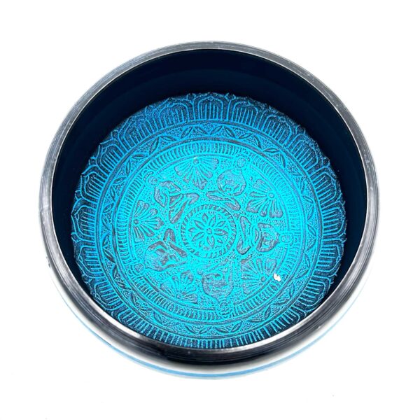 Bol Chantant Terre Poudre - Bleu Mantra Cinq Bouddha - 16 cm- Vendu par 1 – Image 2