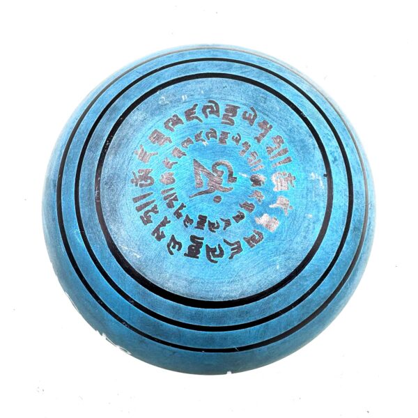 Bol Chantant Terre Poudre - Bleu Mantra Cinq Bouddha - 16 cm- Vendu par 1 – Image 3