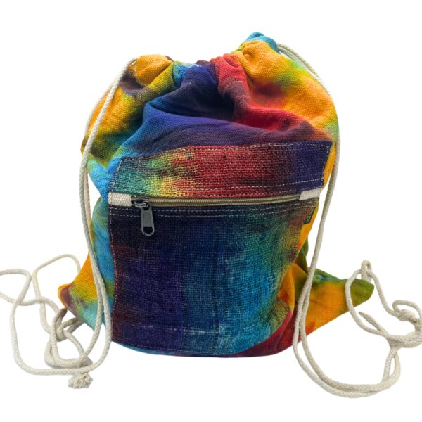 Sac à cordes en chanvre tiedye- Vendu par 1