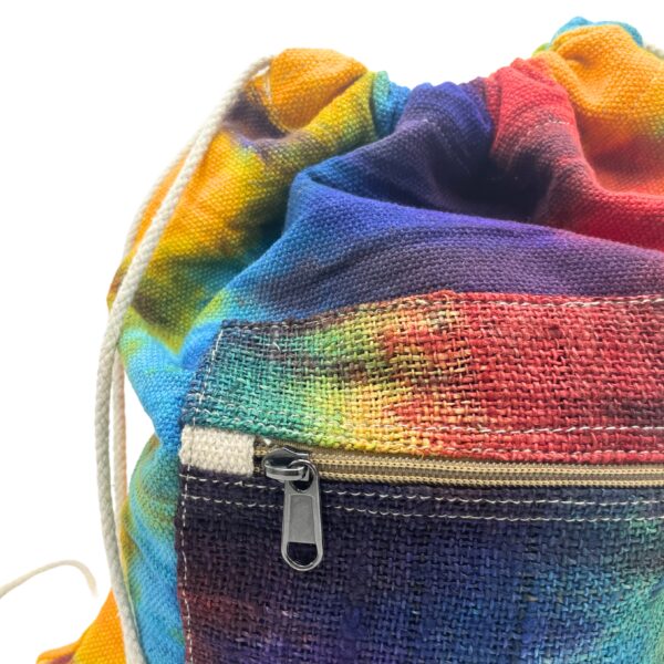 Sac à cordes en chanvre tiedye- Vendu par 1 – Image 2