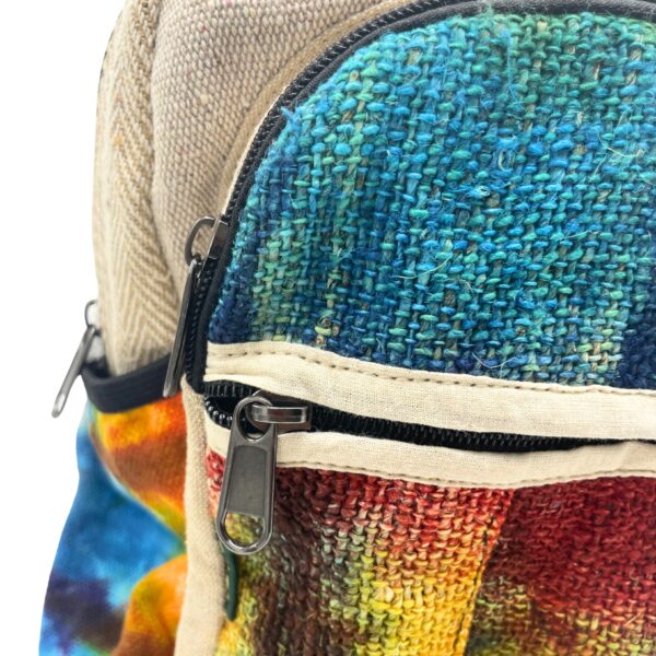 Sac à dos moyen en chanvre Tiedye sans impression- Vendu par 1 – Image 3