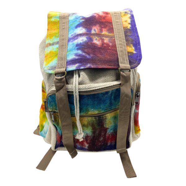 Grand sac à dos carré en chanvre Tiedye- Vendu par 1