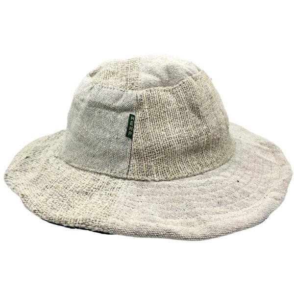 Chapeau de festival Boho en chanvre et coton patché et câblé - Naturel- Vendu par 1
