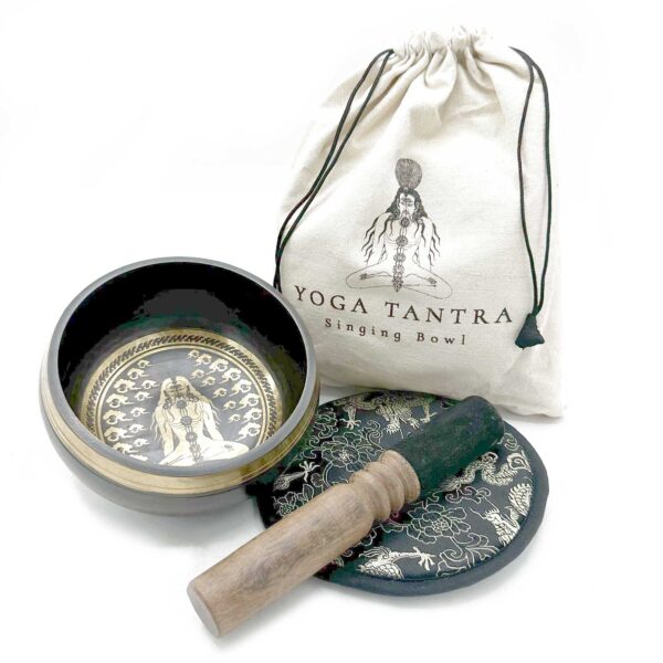 Coffret cadeau bol chantant battu et gravé à la main - 14 cm - Yogi- Vendu par 1