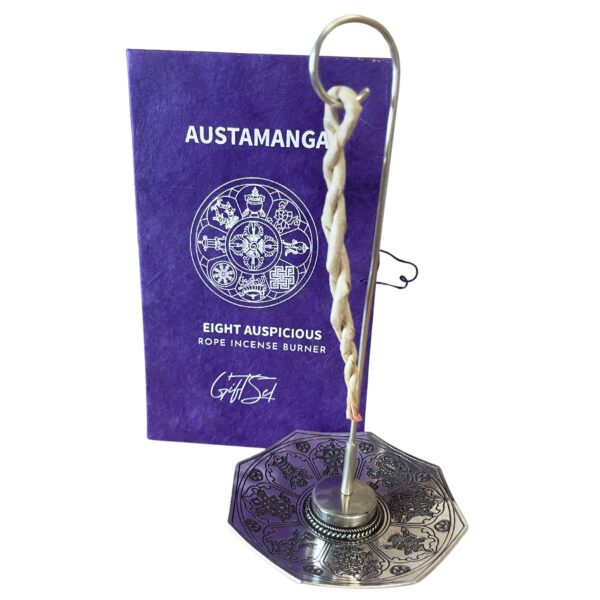 Ensemble d'encens en corde et porte-encens plaqué argent - Astamangal- Vendu par 1