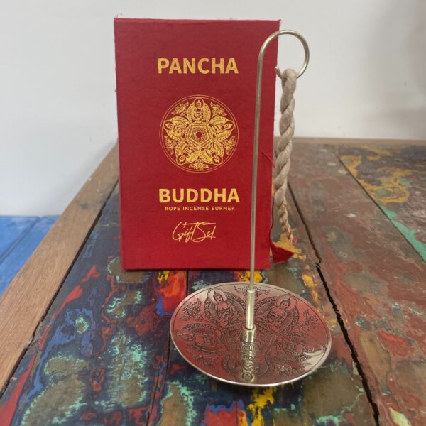 Ensemble d'encens en corde et support plaqué argent - Pancha Bouddha- Vendu par 1 – Image 2