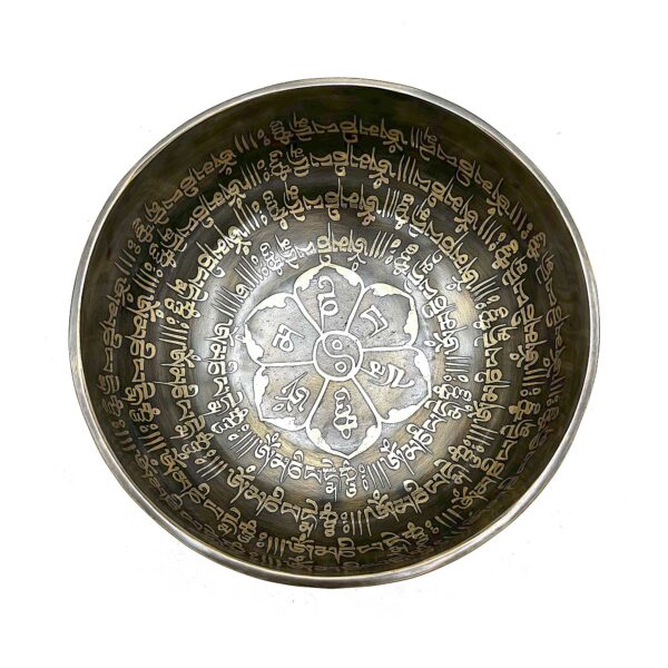 Bol Gravé de Guérison Tibétain - 16 cm - Mantra- Vendu par 1 – Image 2