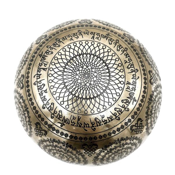Bol Gravé de Guérison Tibétain - 21 cm - Om & Bouddha- Vendu par 1 – Image 4