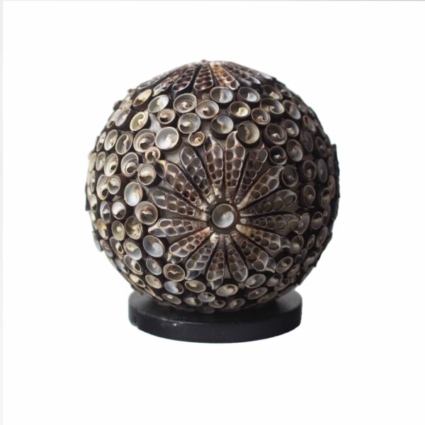 Lampe Coquillage Boho - Globe Torsadé Chocolat - 15 cm- Vendu par 1