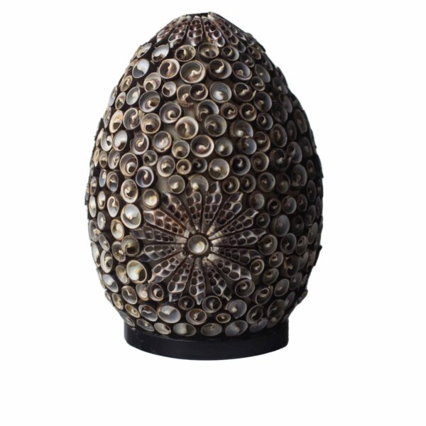 Lampe Coquillage Boho - Ovale Torsadé Chocolat - 20 cm- Vendu par 1