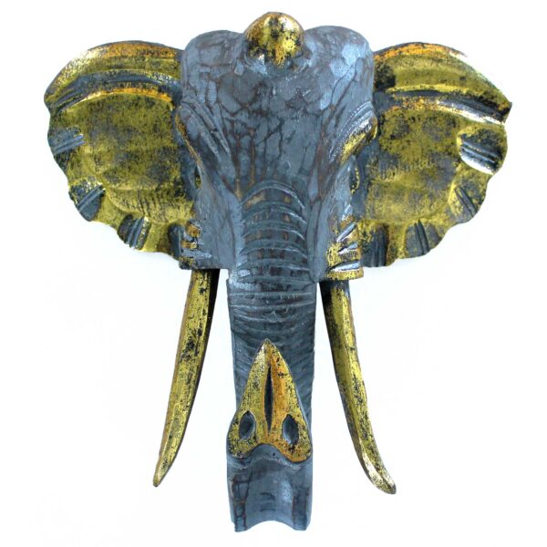 Grande Tête d'Éléphant - Or et Gris- Vendu par 1