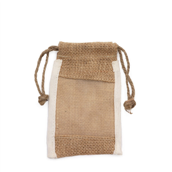 Petite pochette en jute lavé - 10x15cm- Vendu par 1 – Image 2
