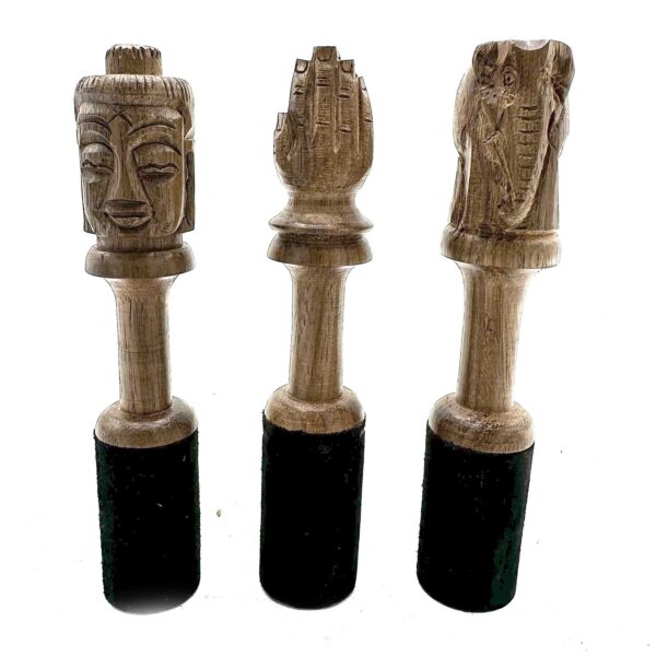Bâton en bois - 14 cm - Sculpture Bouddha- Vendu par 1 – Image 3