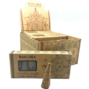 Cônes pyramidaux Banjara Smudge - Sauge blanche- Vendu par 1