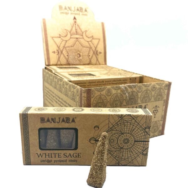 Cônes pyramidaux Banjara Smudge - Sauge blanche- Vendu par 1
