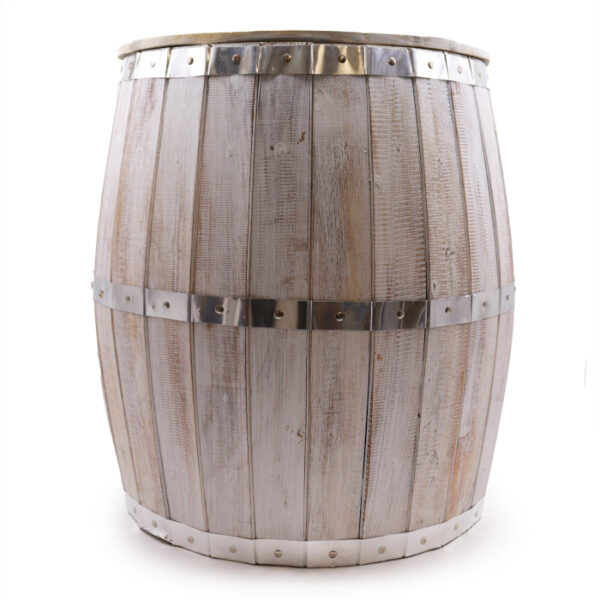 Table de tonneau de bière - blanchi à la chaux- Vendu par 1