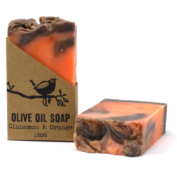 Savon à l'huile d'olive pure cannelle + orange - 120 g- Vendu par 1