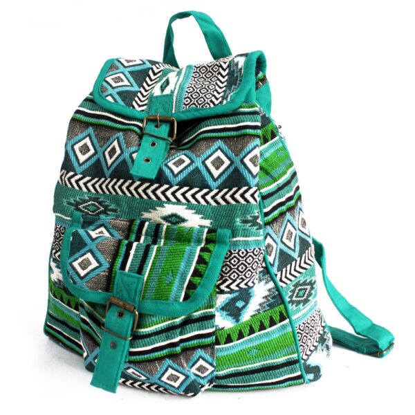 Sac Jacquard - Sac à dos bleu sarcelle- Vendu par 1